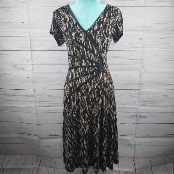 dressbarn | Dresses | Dress Barn Black Brown Short Sleeve Fit Flare Womens Size 4 V Neck | Poshmark dressbarn | Dresses | Dress Barn Black Brown Short Sleeve Fit Flare Womens Size 4 V Neck | Poshmark